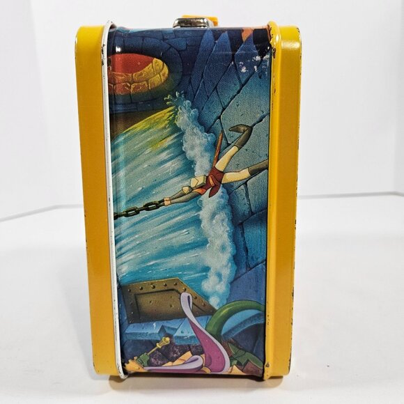 Dragons Lair Arcade Game Vintage Metal Lunchbox & Thermos Set 1983 Aladdin - Picture 5 of 13